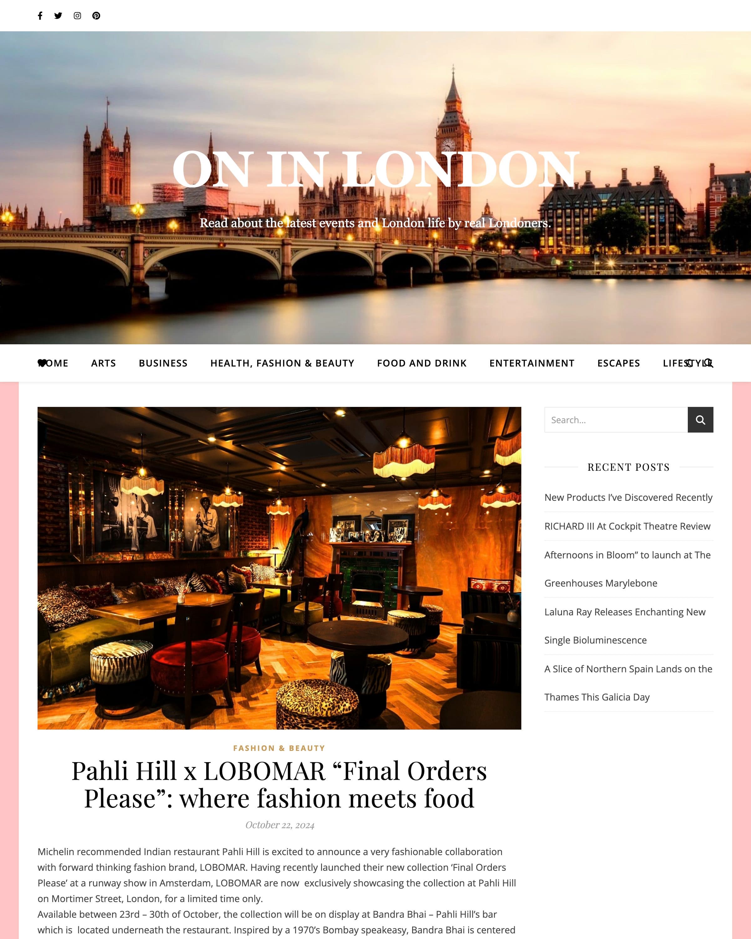 ON IN LONDON coverage of the Pahli Hill x LOBOMAR event